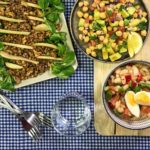 Salads with vegetables