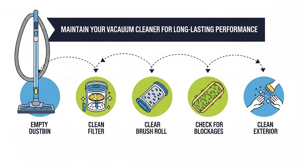 Inspecting vacuum motor air vents for blockage