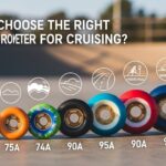 Skateboard wheel durometer comparison chart showing 78A vs 80A wheels