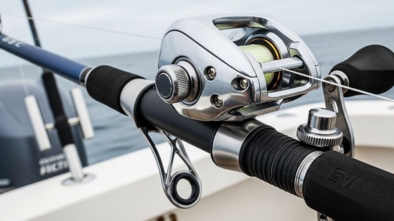 High-quality saltwater fishing rod with corrosion resistant guides and reinforced reel seat designed for offshore fishing conditions