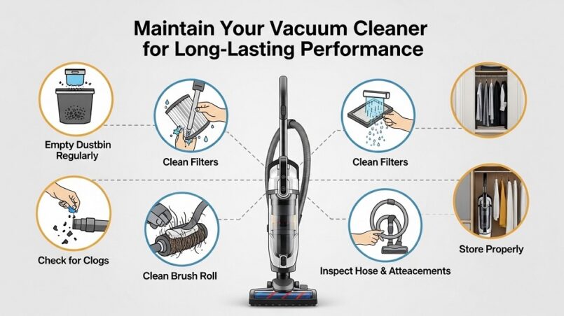 Cleaning vacuum filter under running water