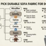 Durable microfiber sofa resisting dog scratches
