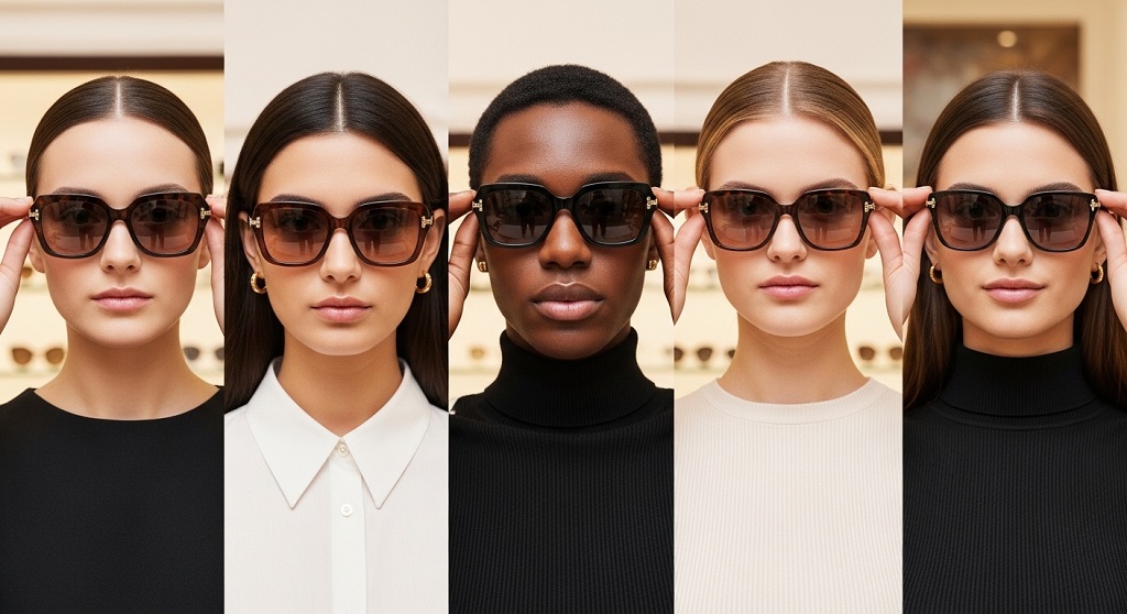 What materials should you look for in square Gucci sunglasses